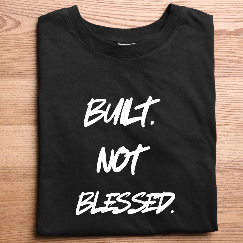 Build Not Blessed black cotton t-shirt back design - premium streetwear