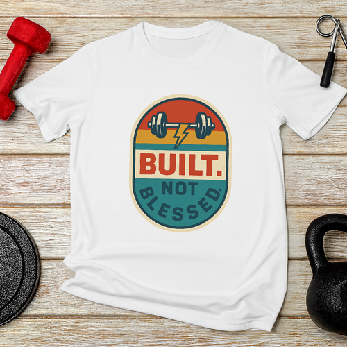 Build Not Blessed B/W t-shirt back design - premium streetwear