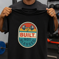Build Not Blessed B/W t-shirt close-up - motivational design detail