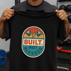 Build Not Blessed B/W t-shirt close-up - motivational design detail