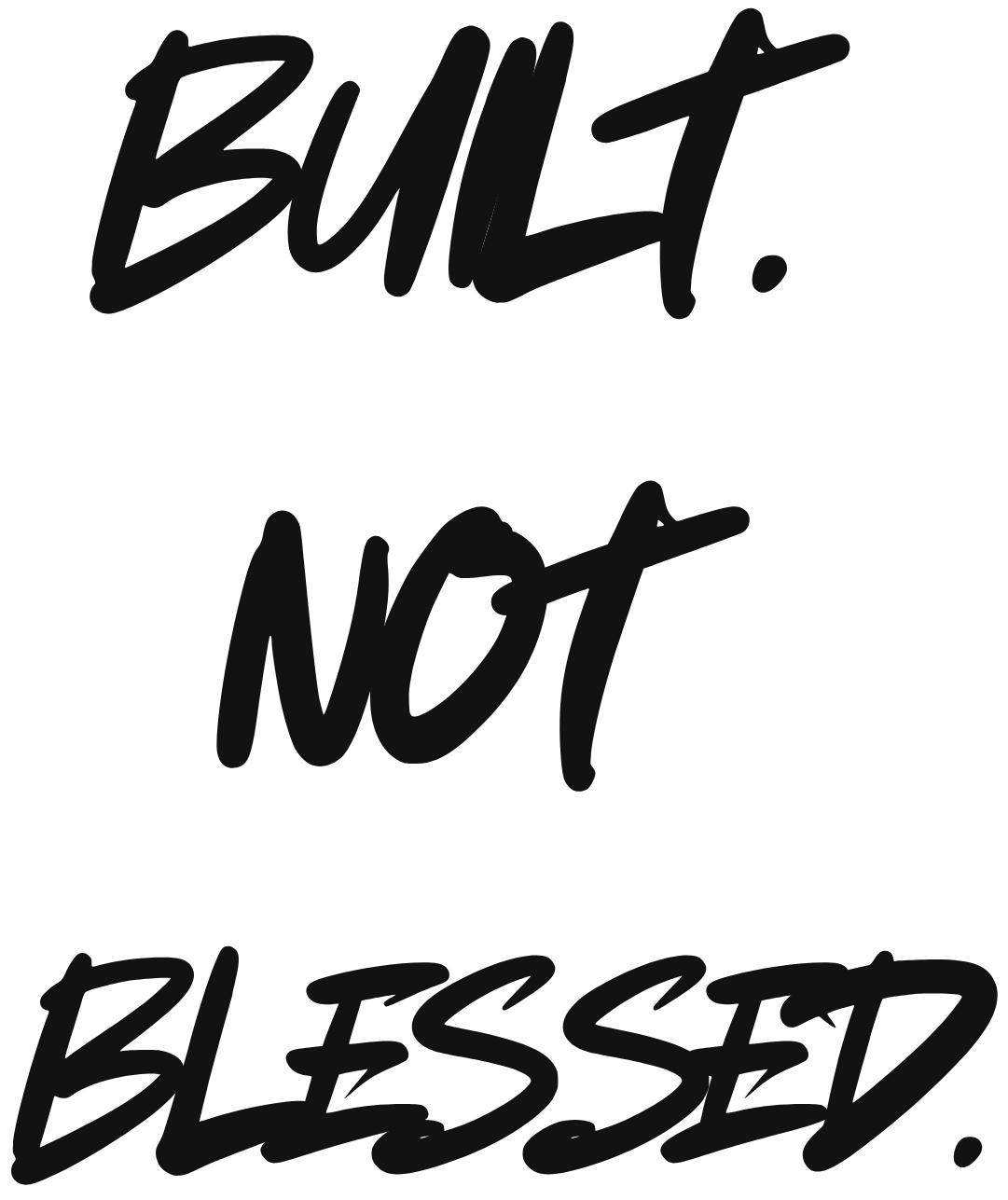 Build Not Blessed white cotton t-shirt back design - premium streetwear