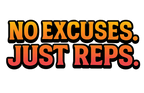 No Excuses Just Reps - White Gym T-Shirt
