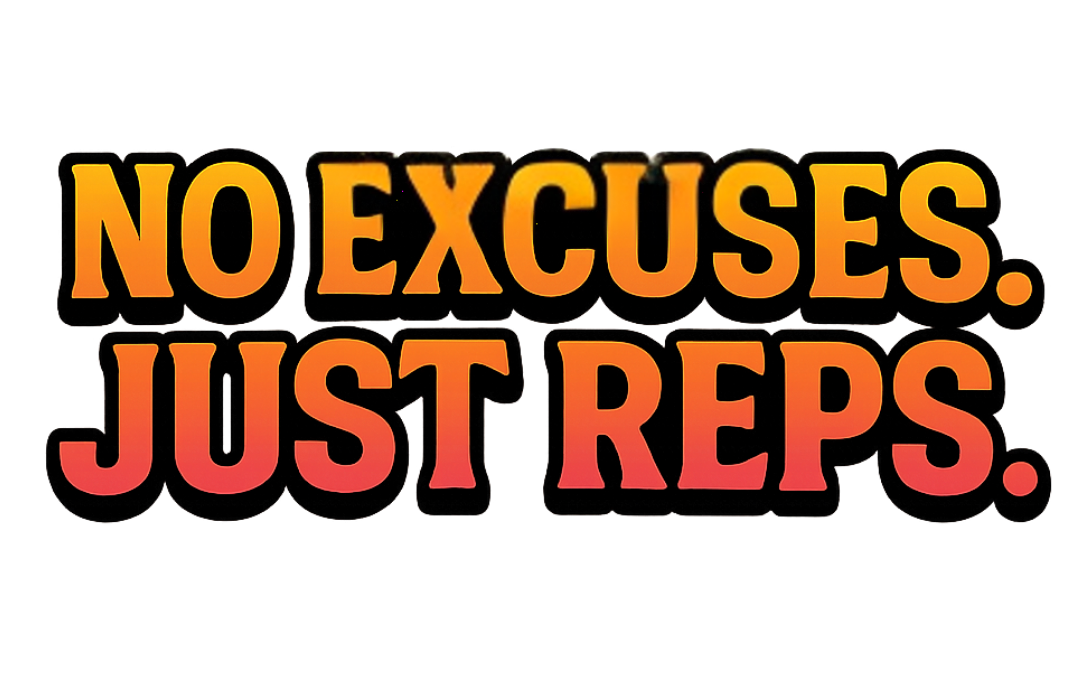 No Excuses Just Reps - White Gym T-Shirt